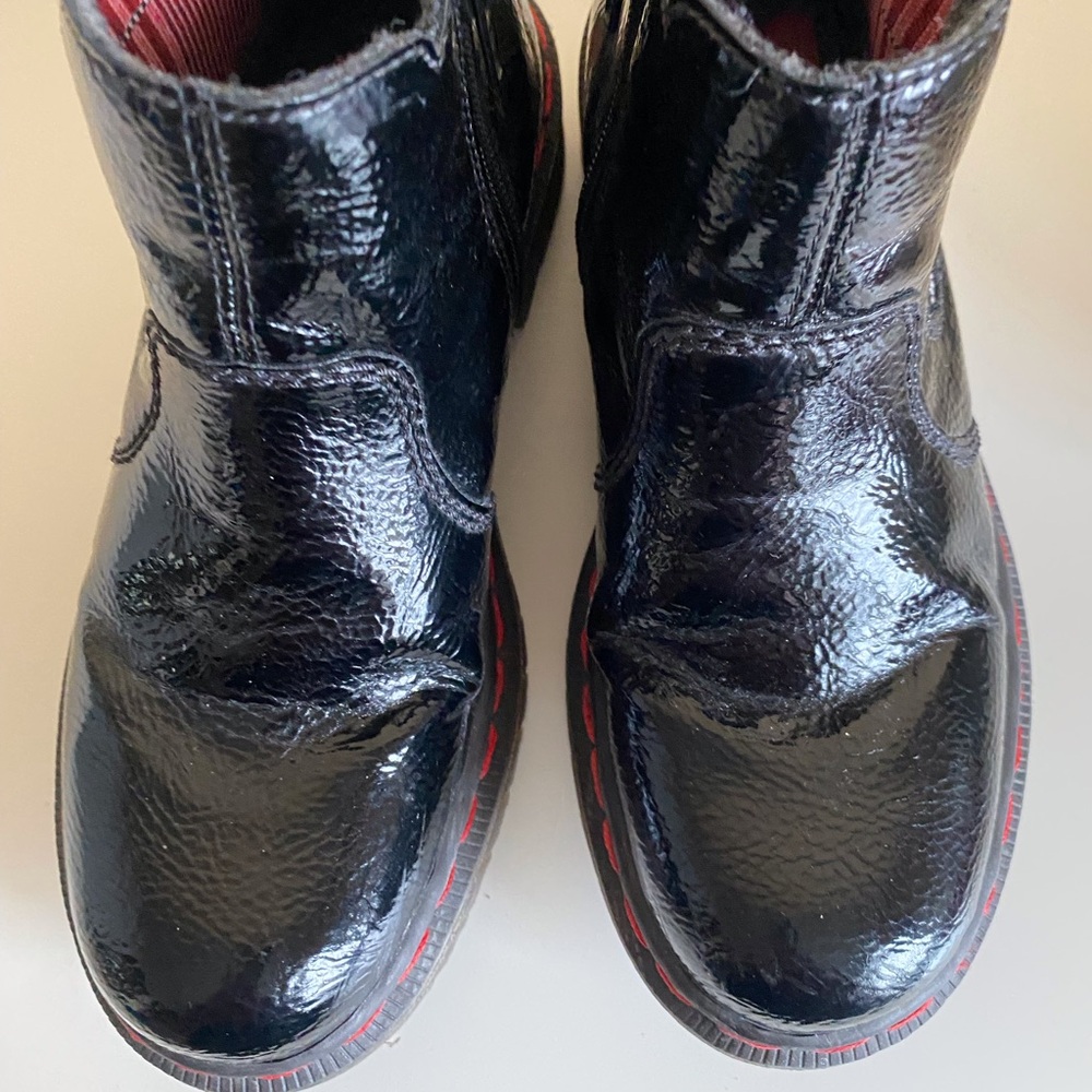 Rieker Chelsea Boots Woman 36 Patent Black Plaid Comfort Classic - Picture 4 of 10